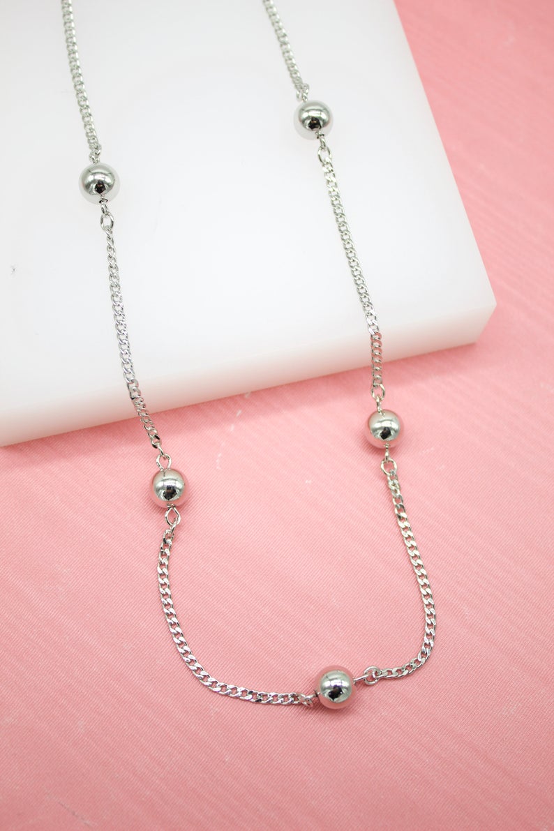 18K Gold Filled Golden Bead Chain Necklace (G235)