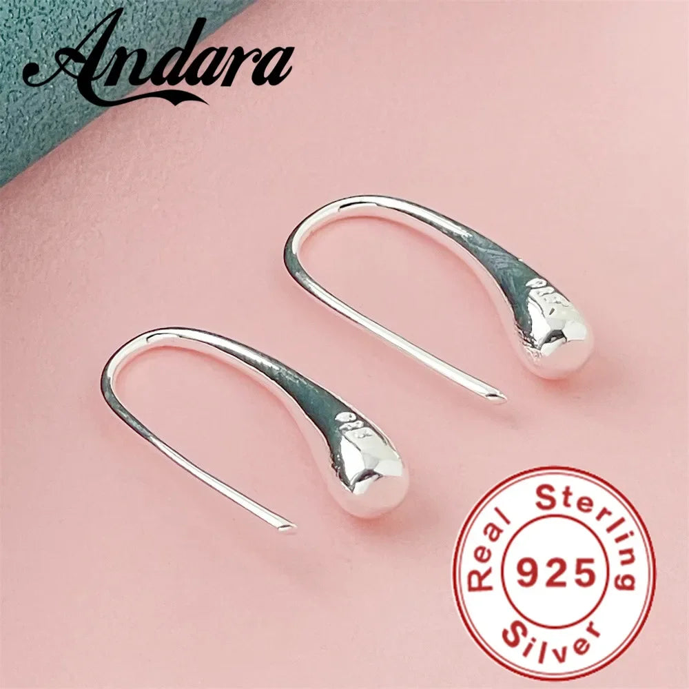 Original 925 Sterling Silver Teardrop Earrings Fashionable and High Quality Women's Wedding Exquisite Jewelry Accessories Party