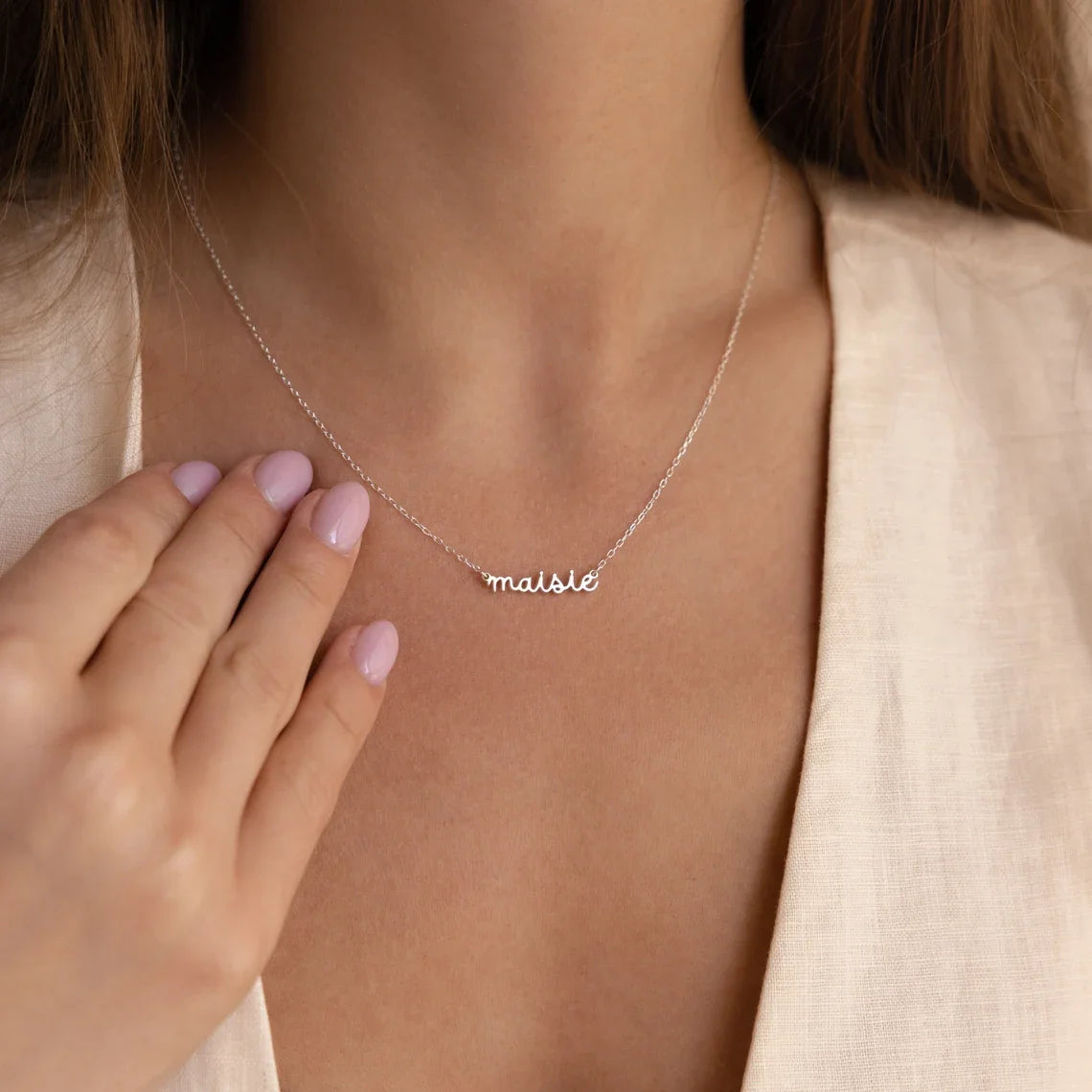 Custom Simple Name Necklace Women Girl Minimalist Jewelry Stainless Steel Personalized Gold Color Name Necklace Gifts For Her