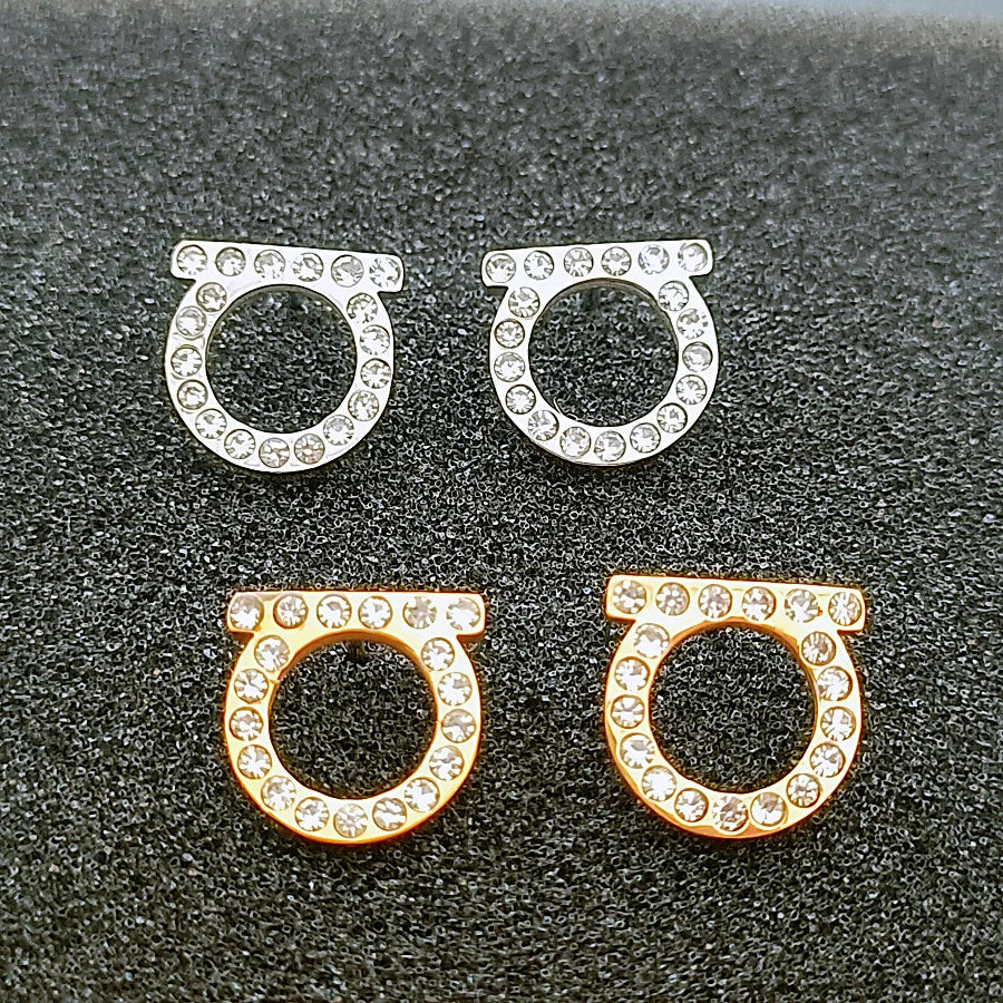 Stud  Earrings Light Luxury Fashion High-end Stainless Steel Women's Jewelry Letter D Earrings For Women