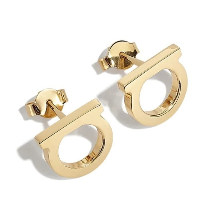 Stud  Earrings Light Luxury Fashion High-end Stainless Steel Women's Jewelry Letter D Earrings For Women