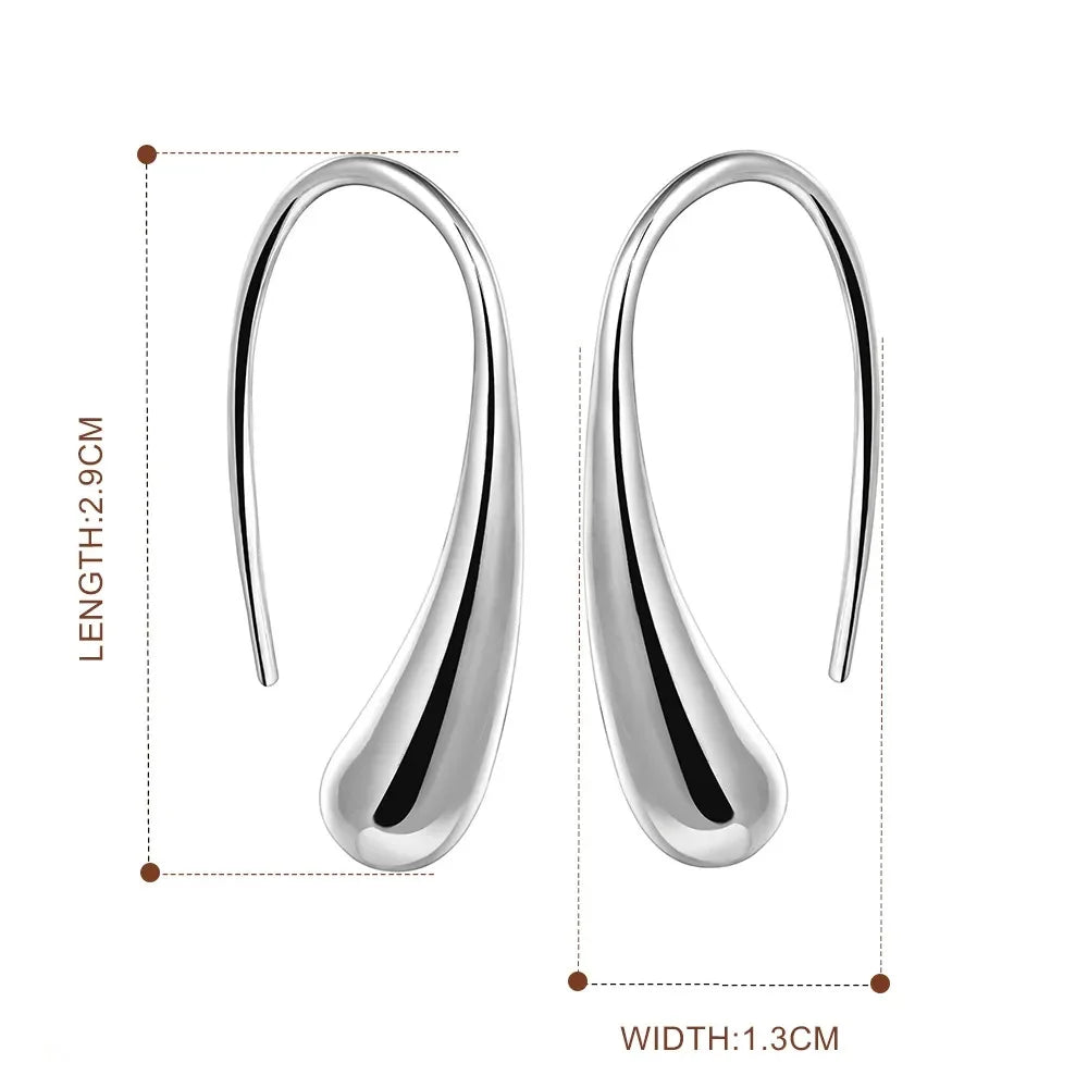 Original 925 Sterling Silver Teardrop Earrings Fashionable and High Quality Women's Wedding Exquisite Jewelry Accessories Party