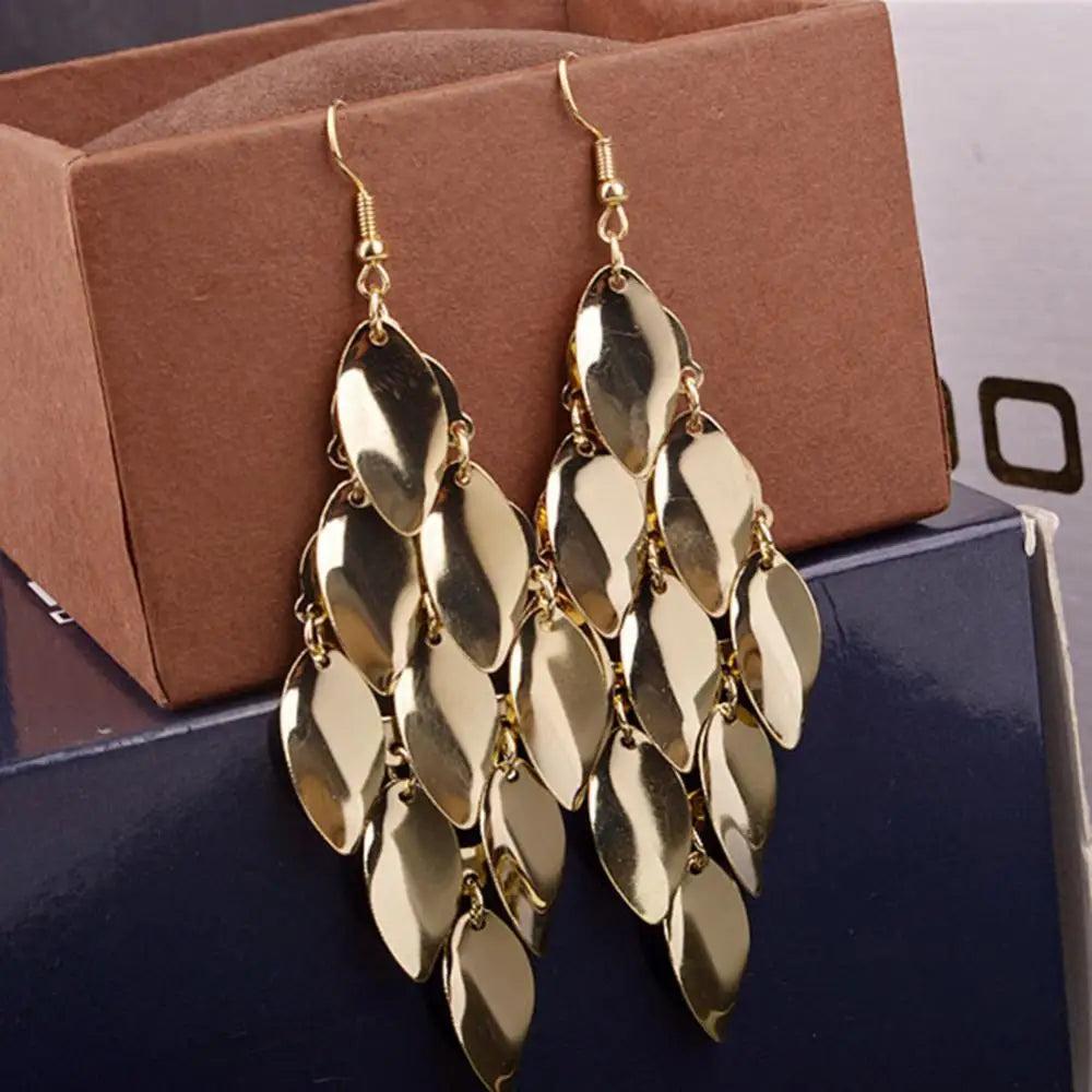 Fashion Drop Earrings for Women Waterdrop Disks Charms Long Dangle Eardrop Earrings Jewelry Gift women's earrings
