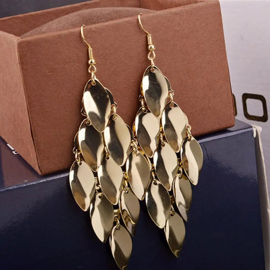Fashion Drop Earrings for Women Waterdrop Disks Charms Long Dangle Eardrop Earrings Jewelry Gift women's earrings