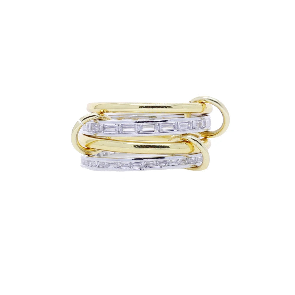 Stacking Engagement Band Rings For Women Plain Micro Paved 5A CZ Mix Color Multi Pieces Stack Full Finger Jewelry