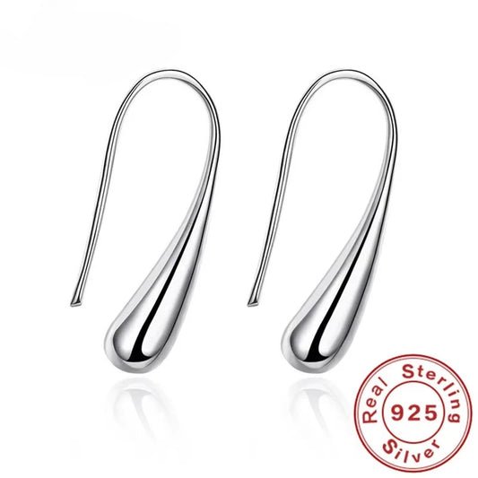 Original 925 Sterling Silver Teardrop Earrings Fashionable and High Quality Women's Wedding Exquisite Jewelry Accessories Party
