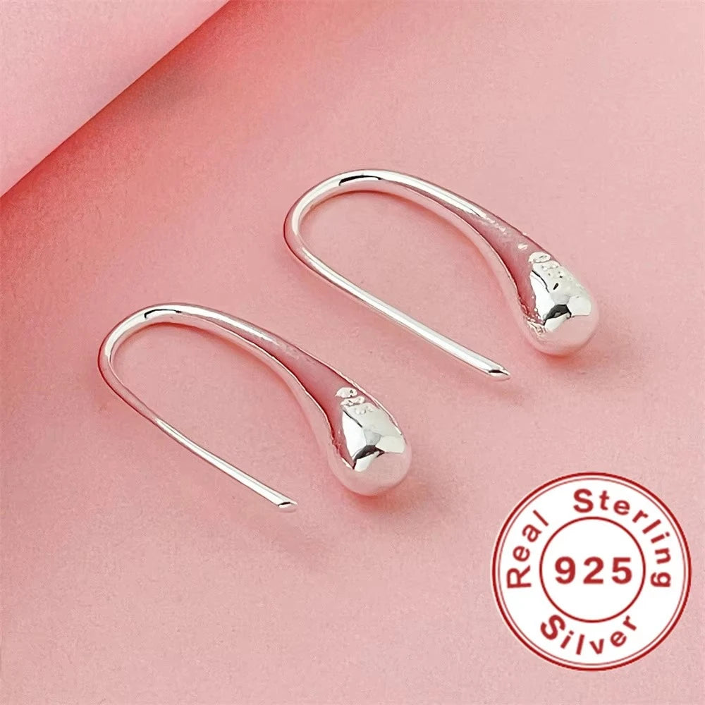 Original 925 Sterling Silver Teardrop Earrings Fashionable and High Quality Women's Wedding Exquisite Jewelry Accessories Party