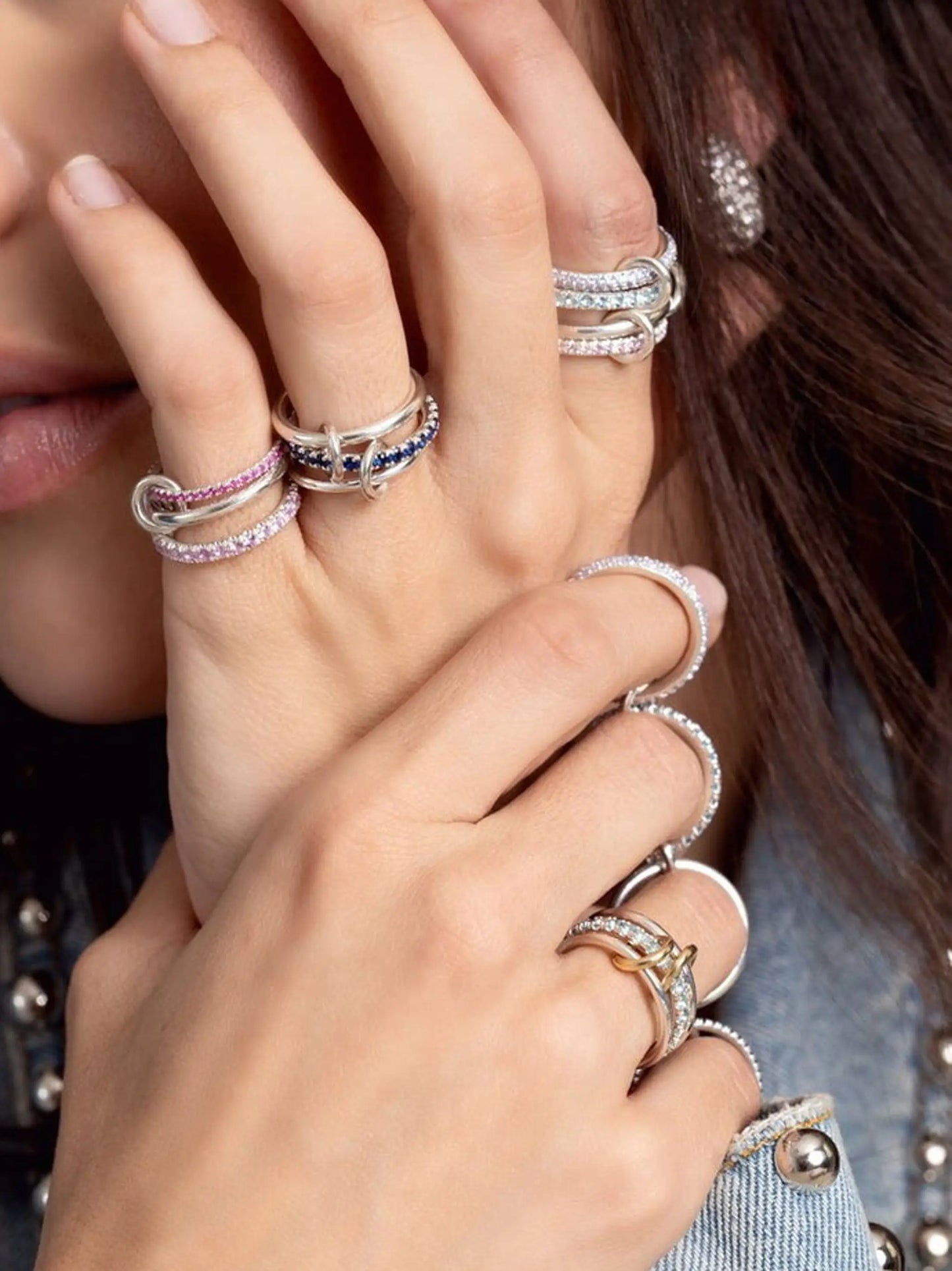 Stacking Engagement Band Rings For Women Plain Micro Paved 5A CZ Mix Color Multi Pieces Stack Full Finger Jewelry