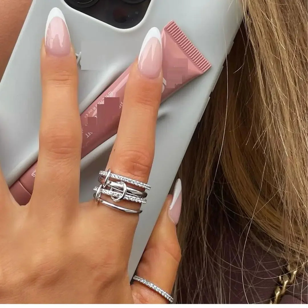 Stacking Engagement Band Rings For Women Plain Micro Paved 5A CZ Mix Color Multi Pieces Stack Full Finger Jewelry